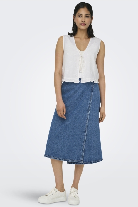 Only onljakiri linen s/l emb vest ptm